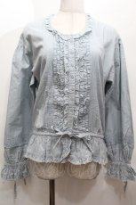 画像1: PINK HOUSE / リボン&ピンタック長袖ブラウス  サックス S-26-04-24-017-LO-BL-HR-ZS (1)