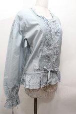 画像3: PINK HOUSE / リボン&ピンタック長袖ブラウス  サックス S-26-04-24-017-LO-BL-HR-ZS (3)