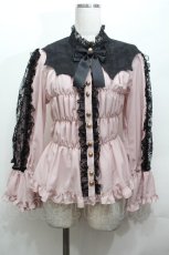 画像1: metamorphose / コウモリ付け襟シャーリングブラウス 1 ピンク S-26-04-24-020-ME-BL-HR-ZS (1)