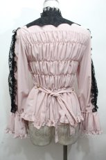 画像2: metamorphose / コウモリ付け襟シャーリングブラウス 1 ピンク S-26-04-24-020-ME-BL-HR-ZS (2)