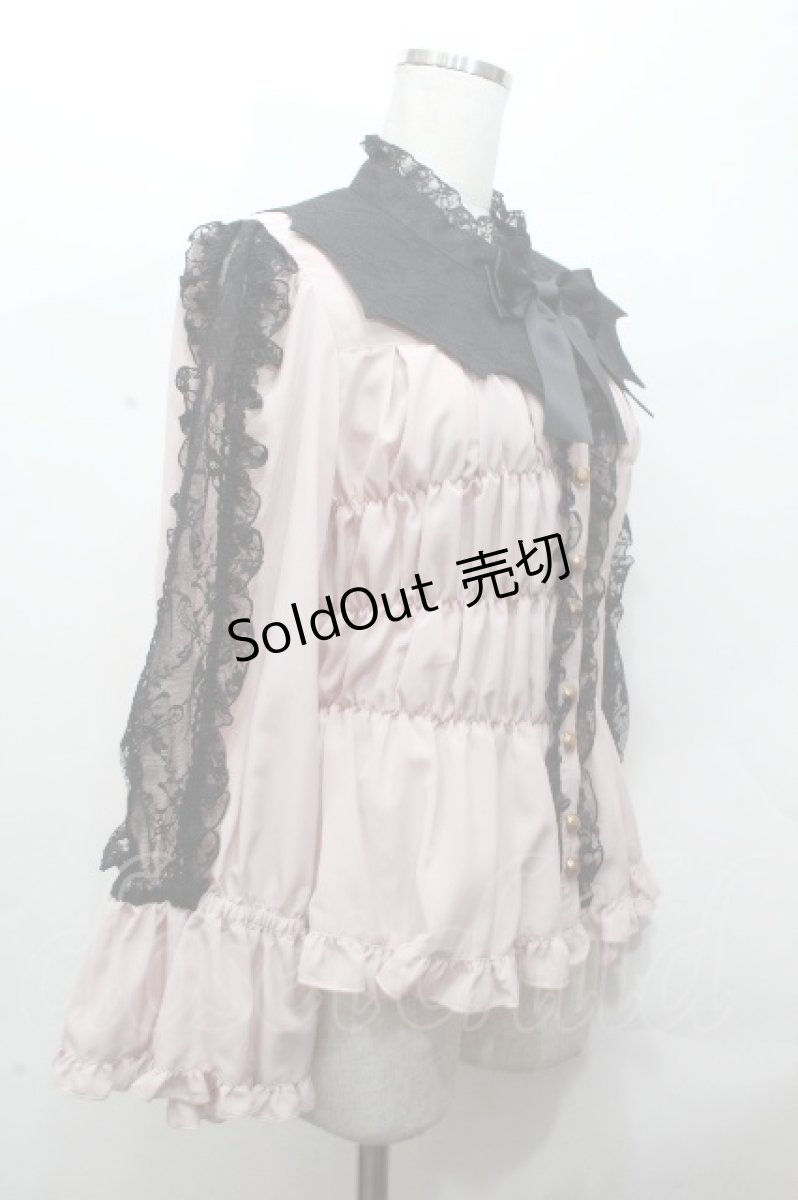 画像3: metamorphose / コウモリ付け襟シャーリングブラウス 1 ピンク S-26-04-24-020-ME-BL-HR-ZS (3)