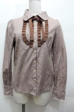 画像1: Blue rouge / ストライプブラウス  ブラウン S-26-04-24-021-CA-TO-AS-ZS (1)