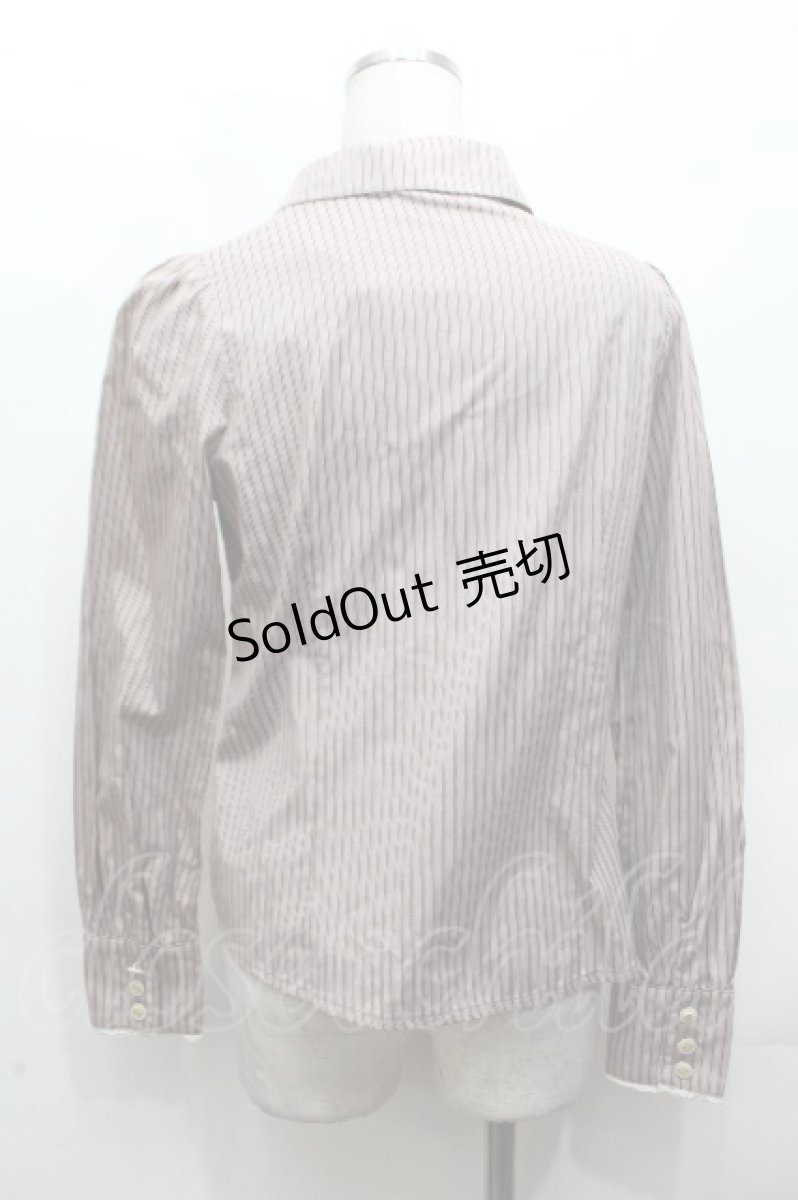 画像2: Blue rouge / ストライプブラウス  ブラウン S-26-04-24-021-CA-TO-AS-ZS (2)