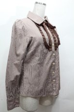 画像3: Blue rouge / ストライプブラウス  ブラウン S-26-04-24-021-CA-TO-AS-ZS (3)