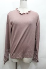 画像1: axes femme / カラーチュールレースリブプルオーバー  ピンク S-26-04-24-022-AX-TO-AS-ZS (1)