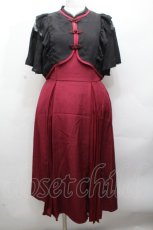 画像1: axes femme POETIQUE / レイヤード風チャイナワンピース  ワインｘ黒 S-26-04-24-027-AX-OP-AS-ZS (1)