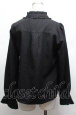 画像2: axes femme / リボン×ジャボブローチ付ブラウス M 黒 S-26-04-24-028-AX-BL-AS-ZS (2)