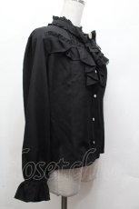 画像3: axes femme / リボン×ジャボブローチ付ブラウス M 黒 S-26-04-24-028-AX-BL-AS-ZS (3)