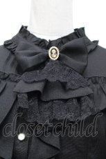 画像4: axes femme / リボン×ジャボブローチ付ブラウス M 黒 S-26-04-24-028-AX-BL-AS-ZS (4)