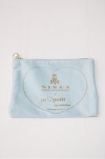 画像1: m petit by misako / AM*コウチャツキベロアポーチ（紅茶無し）  サックス S-26-04-25-001-LO-ZA-HR-ZS (1)