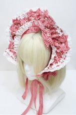 画像1: BABY,THE STARS SHINE BRIGHT / Floriana Ribbonボンネット  赤 S-26-04-25-045-BA-AC-AS-ZS (1)