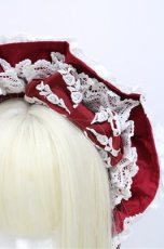 画像4: BABY,THE STARS SHINE BRIGHT / トーションレースのフルボンネット(2021)  エンジ S-26-04-25-047-BA-AC-HR-ZS (4)