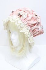 画像1: Enchantlic Enchantilly / おやすみ猫ちゃんナイトキャップ  ピンク S-26-04-25-048-LO-AC-HR-ZS (1)