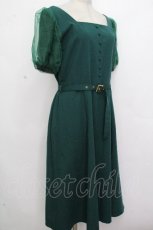 画像3: axes femme POETIQUE / パフ袖スクエアネックワンピース  グリーン S-26-04-25-1029-AX-OP-AS-ZS (3)
