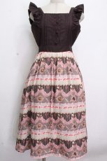画像1: axes femme POETIQUE / ガトーシュクレフリルワンピース M 茶 S-26-04-25-1030-AX-OP-SZ-ZS (1)