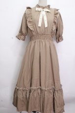 画像1: m petit by misako / NINA'SコラボAMハイショクメローワンピース S ベージュ S-26-04-25-1033-LO-OP-HR-ZS (1)