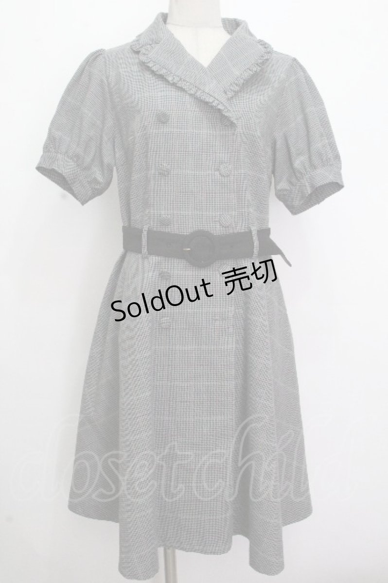 画像1: axes femme POETIQUE / グレンチェックワンピース M グレー S-26-04-25-1034-AX-OP-TE-ZS (1)