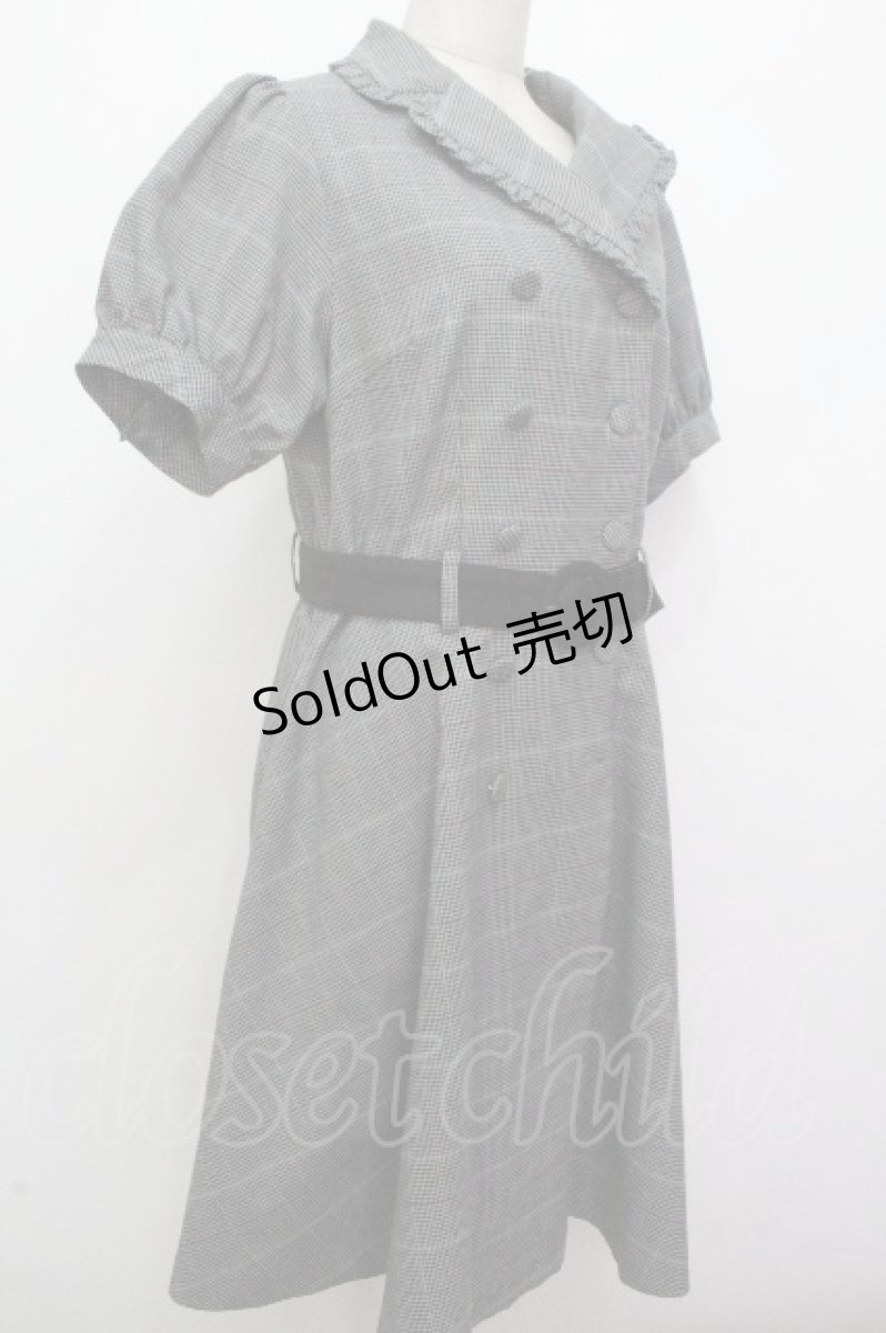 画像3: axes femme POETIQUE / グレンチェックワンピース M グレー S-26-04-25-1034-AX-OP-TE-ZS (3)