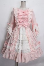 画像1: BABY,THE STARS SHINE BRIGHT / ローブ・ア・ラ・フランセーズワンピース&ヘッドドレスセット  ピンク S-26-04-25-1005-BA-ZA-AS-ZS (1)