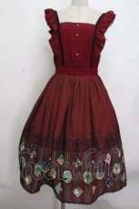 画像1: axes femme POETIQUE / ふしぎの国のアリス/ワンピース M ワイン S-26-04-25-1011-AX-OP-SZ-ZS (1)