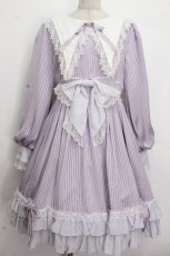 画像1: BABY,THE STARS SHINE BRIGHT / Little Kitten Luluna ストライプワンピース  ラベンダー S-26-04-25-1014-BA-OP-HR-ZS (1)