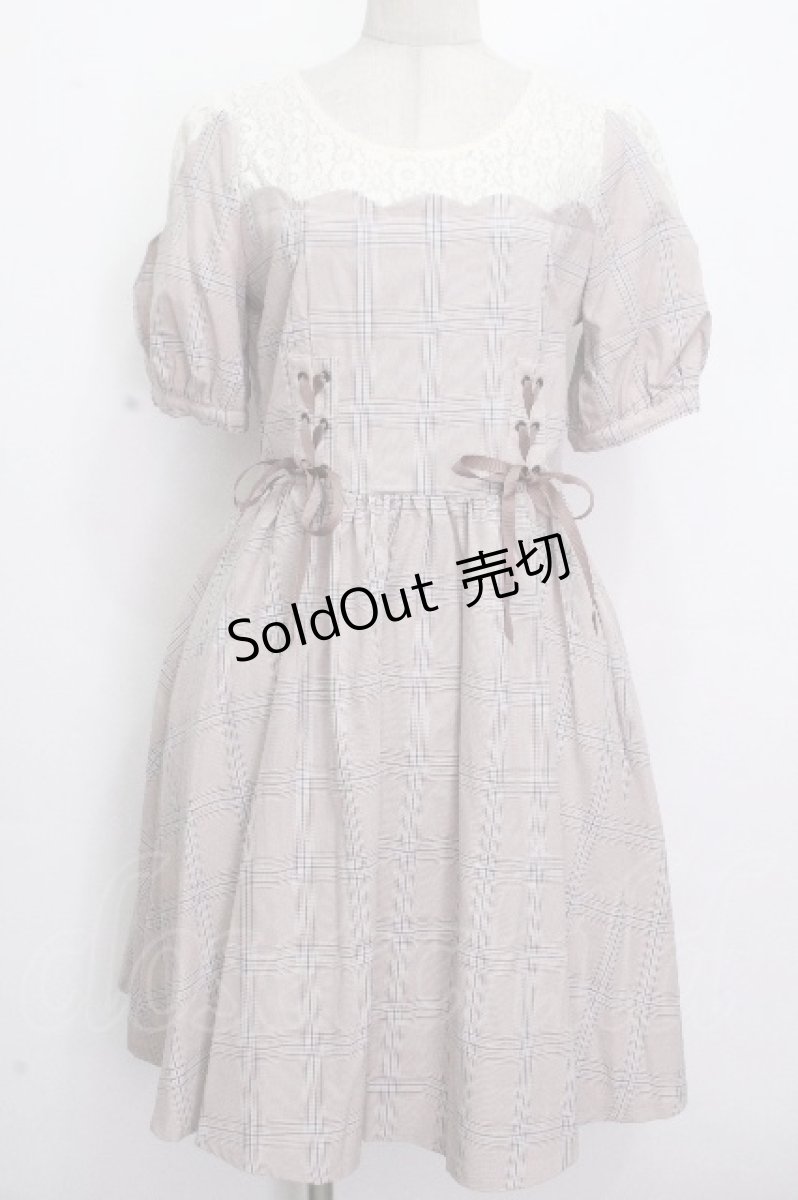 画像1: axes femme POETIQUE / スカラップビスチェ切り替えワンピース  ピンク S-26-04-25-1022-AX-OP-AS-ZS (1)