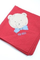 画像1: PINK HOUSE / かおくま大判ストール  赤Ｘブラウン S-26-04-25-009-LO-ZA-SA-ZS (1)