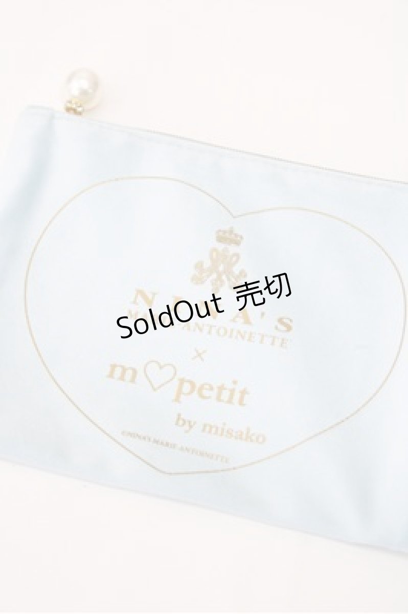 画像3: m petit by misako / AM*コウチャツキベロアポーチ（紅茶無し）  サックス S-26-04-25-001-LO-ZA-HR-ZS (3)