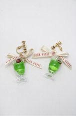 画像1: PINK HOUSE / クリームソーダのイヤリング  グリーン S-26-04-25-025-LO-AC-SZ-ZS (1)