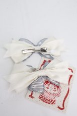 画像2: 中国ロリータ / リボンクリップ  サックスｘ白 S-26-04-26-005-LO-AC-HR-ZS (2)