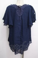 画像2: axes femme / 袖リボンフレアブラウス  紺 S-26-04-26-037-AX-BL-HR-ZS (2)