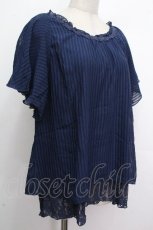 画像3: axes femme / 袖リボンフレアブラウス  紺 S-26-04-26-037-AX-BL-HR-ZS (3)