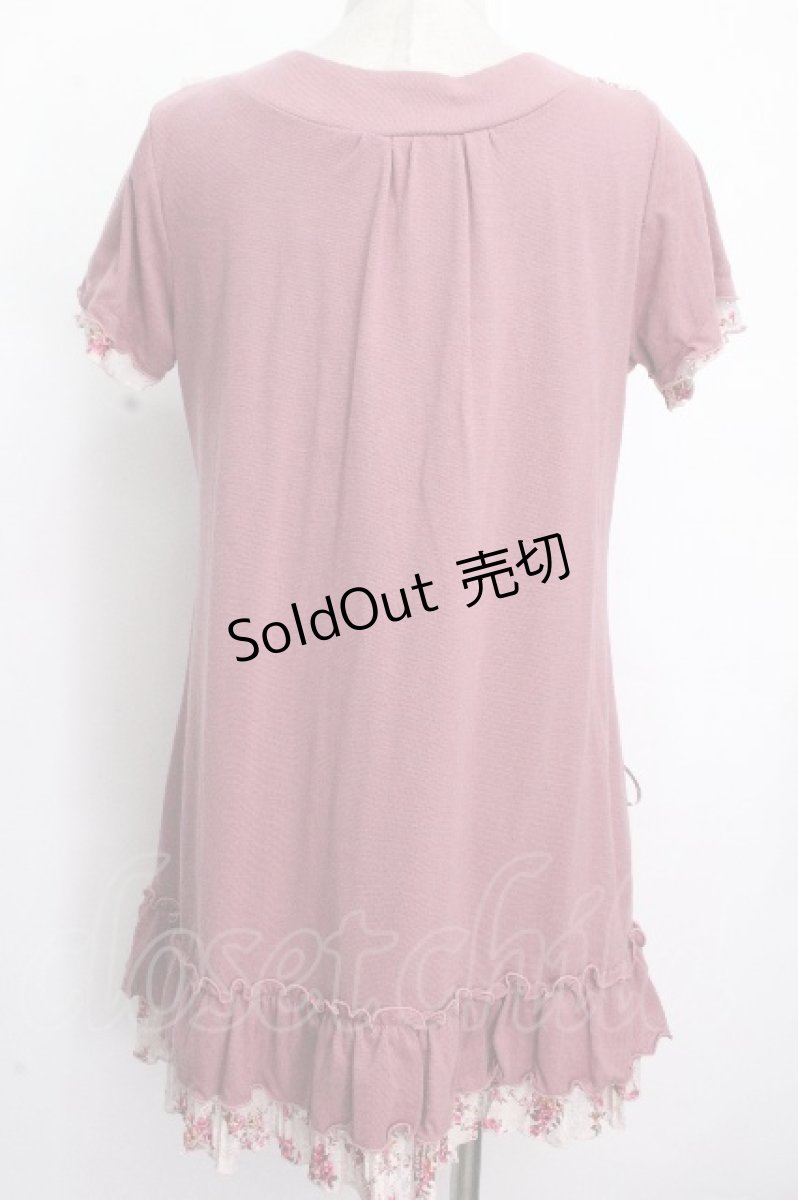 画像2: axes femme / 花柄レースブロッキングチュニ  ピンク S-26-04-26-041-AX-OP-HR-ZS (2)