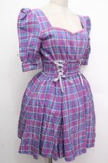 画像3: LIZ LISA / タータンチェックワンピース  パープル S-26-04-26-042-LO-OP-HR-ZS (3)