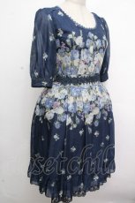 画像3: axes femme / ローズパネル後ろリボンワンピース  ブルー S-26-04-26-043-AX-OP-HR-ZS (3)