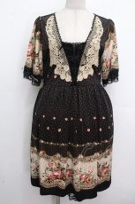 画像1: axes femme / 花ｘドットチュニック  黒 S-26-04-26-045-AX-TS-HR-ZS (1)