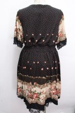 画像2: axes femme / 花ｘドットチュニック  黒 S-26-04-26-045-AX-TS-HR-ZS (2)