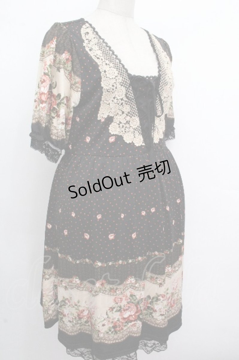 画像3: axes femme / 花ｘドットチュニック  黒 S-26-04-26-045-AX-TS-HR-ZS (3)