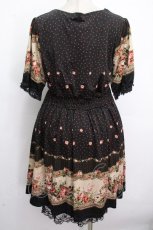画像2: axes femme / 花ｘドットチュニック  黒 S-26-04-26-046-AX-TS-HR-ZS (2)