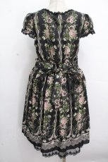 画像2: axes femme / レース配色ローズワンピース  黒 S-26-04-26-047-AX-OP-HR-ZS (2)