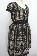 画像3: axes femme / レース配色ローズワンピース  黒 S-26-04-26-047-AX-OP-HR-ZS (3)