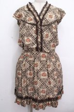 画像1: axes femme / プリント総柄ワンピース  ブラウン S-26-04-26-048-AX-BL-HR-ZS (1)