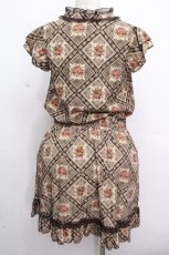画像2: axes femme / プリント総柄ワンピース  ブラウン S-26-04-26-048-AX-BL-HR-ZS (2)