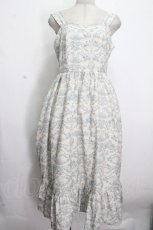 画像1: m petit by misako / MSKトワルドジュイジャンパースカート  オフｘサックス S-26-04-26-051-LO-SK-HR-ZS (1)