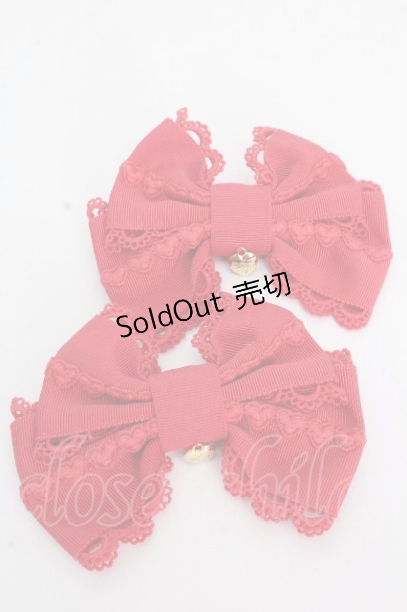 画像1: Angelic Pretty / ハートレースグログランリボンクリップSet  赤 S-26-04-26-008-AP-AC-HR-ZS (1)
