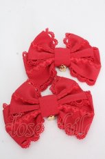 画像1: Angelic Pretty / ハートレースグログランリボンクリップSet  赤 S-26-04-26-008-AP-AC-HR-ZS (1)