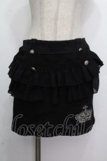 画像1: ALGONQUINS / シフォンフリル付きデニムスカート  黒 S-26-04-26-058-AL-SK-HR-ZS (1)