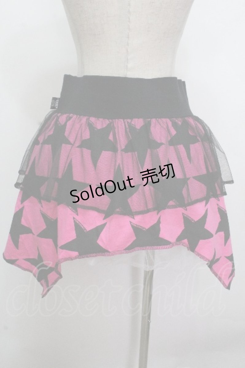画像2: LOVER'S ROCK / 星柄チュールレイヤードスカート  黒ｘピンク S-26-04-26-061-PU-SK-HR-ZS (2)