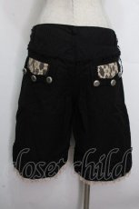 画像2: ALGONQUINS / レースデザインハーフパンツ  黒ｘベージュ S-26-04-26-064-AL-PA-HR-ZS (2)