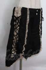 画像3: ALGONQUINS / レースデザインハーフパンツ  黒ｘベージュ S-26-04-26-064-AL-PA-HR-ZS (3)